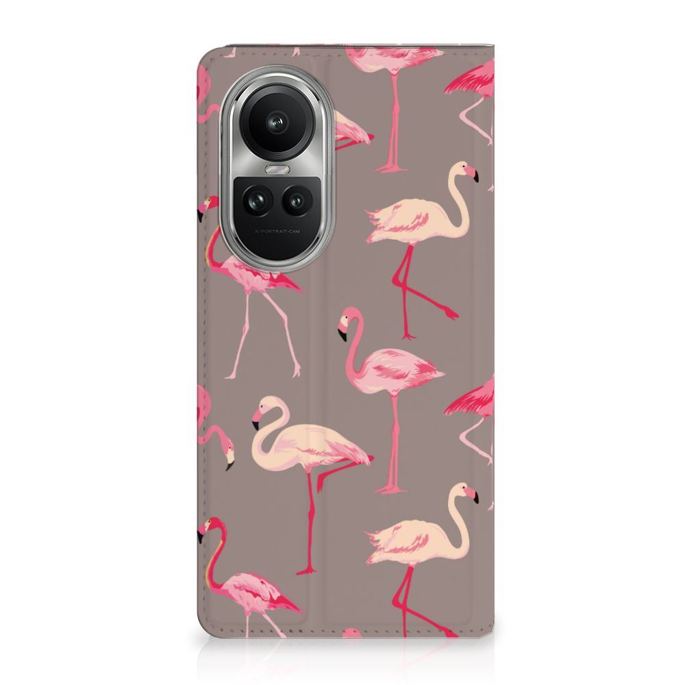 OPPO Reno10 | 10 Pro Hoesje maken Flamingo flamingo design voorkant