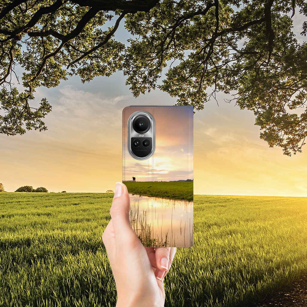 OPPO Reno10 | 10 Pro Hoesje maken Koe hoesje koe ondergang zon landschap