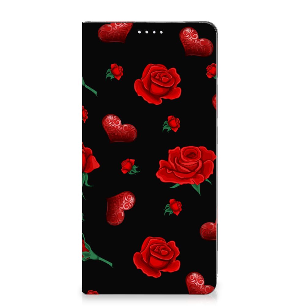 OPPO Reno10 | 10 Pro Magnet Case Valentine bloem hart zwart