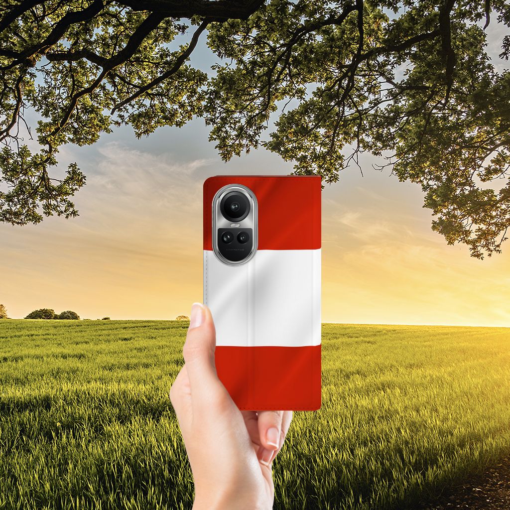 OPPO Reno10 10 Pro Standcase Oostenrijk hand vlag natuur