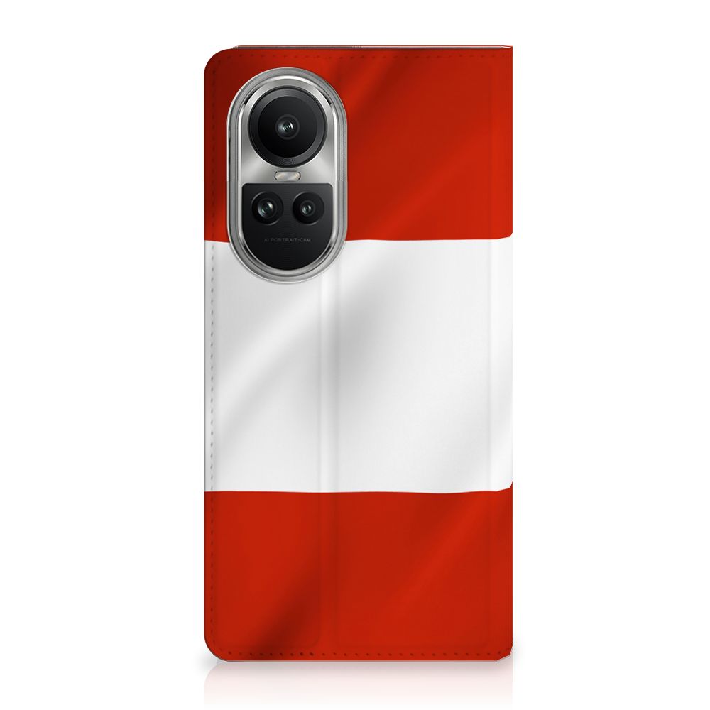 OPPO Reno10 | 10 Pro Standcase Oostenrijk vlag ontwerp voorkant