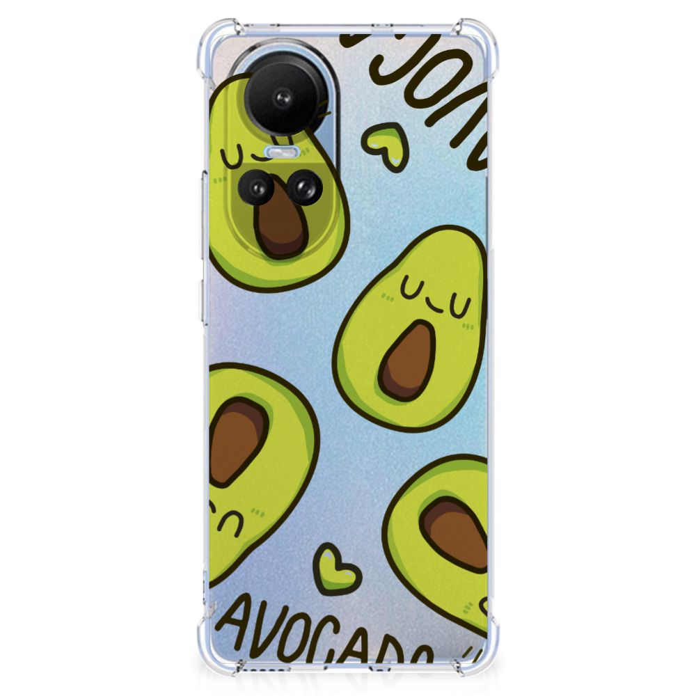 OPPO Reno10 | 10 Pro Stevig Bumper Hoesje Avocado Singing design voorkant