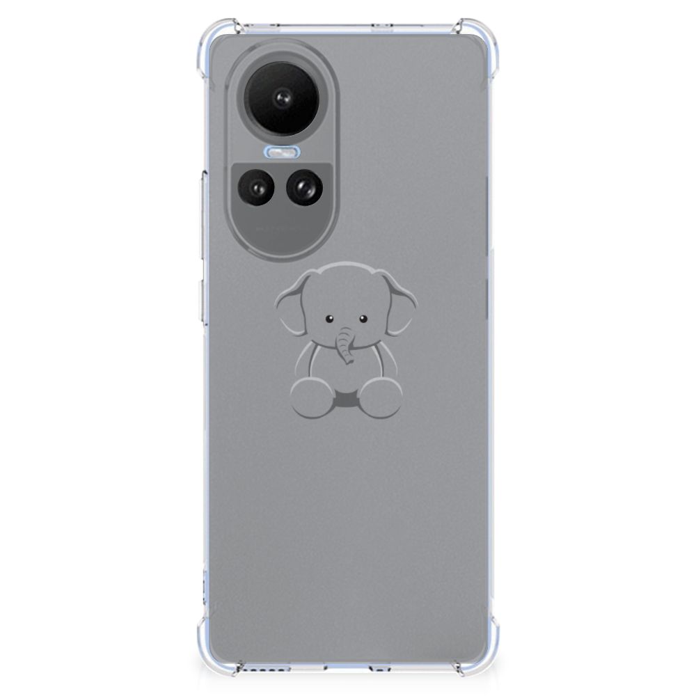 OPPO Reno10 | 10 Pro Stevig Bumper Hoesje Grijs Baby Olifant B2C Telecom