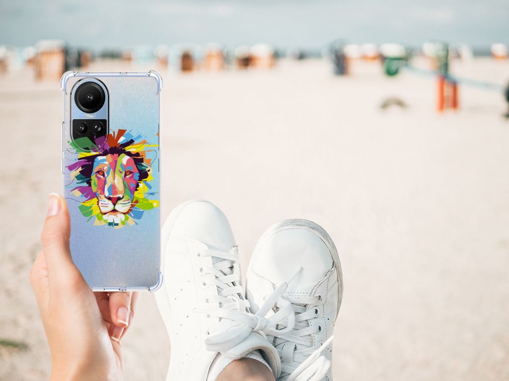 OPPO Reno10 | 10 Pro Stevig Bumper Hoesje Lion Color designstaandpunt