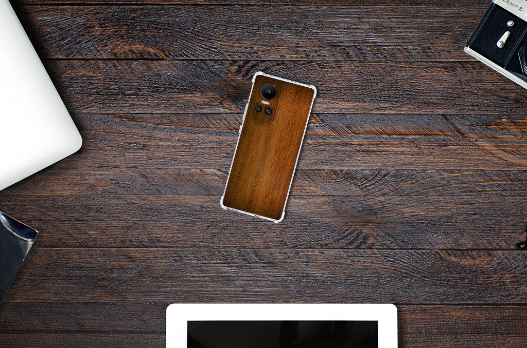OPPO Reno10 | 10 Pro Stevig Telefoonhoesje Donker Hout B2C Telecom