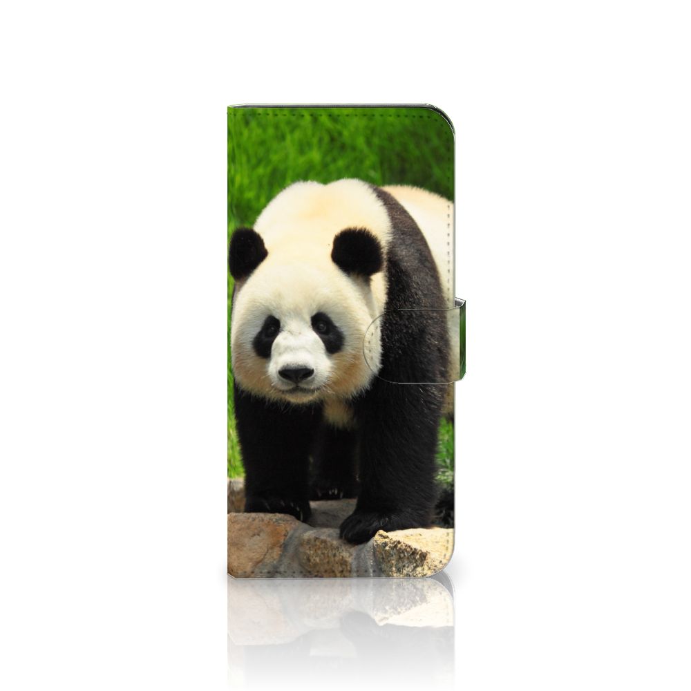 OPPO Reno10 | 10 Pro Telefoonhoesje met Pasjes Panda telefoonhoesje design panda aanzicht