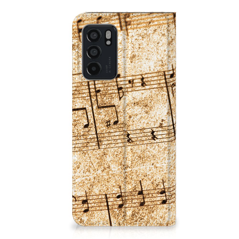 OPPO Reno6 5G Stand Case Bladmuziek - B2C Telecom