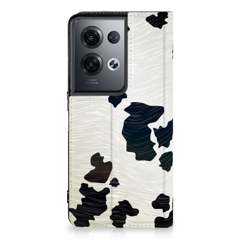 OPPO Reno8 Pro Hoesje maken Koeienvlekken standcase koeienvlekken voorkant