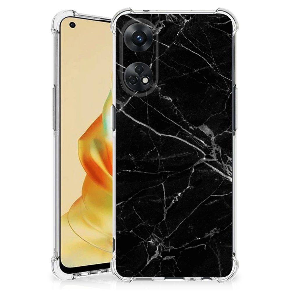 OPPO Reno8 T 4G Anti-Shock Hoesje Marmer Zwart - Origineel Cadeau Vader B2C Telecom