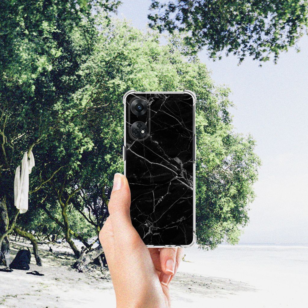 OPPO Reno8 T 4G Anti-Shock Hoesje Marmer Zwart - Origineel Cadeau Vader B2C Telecom