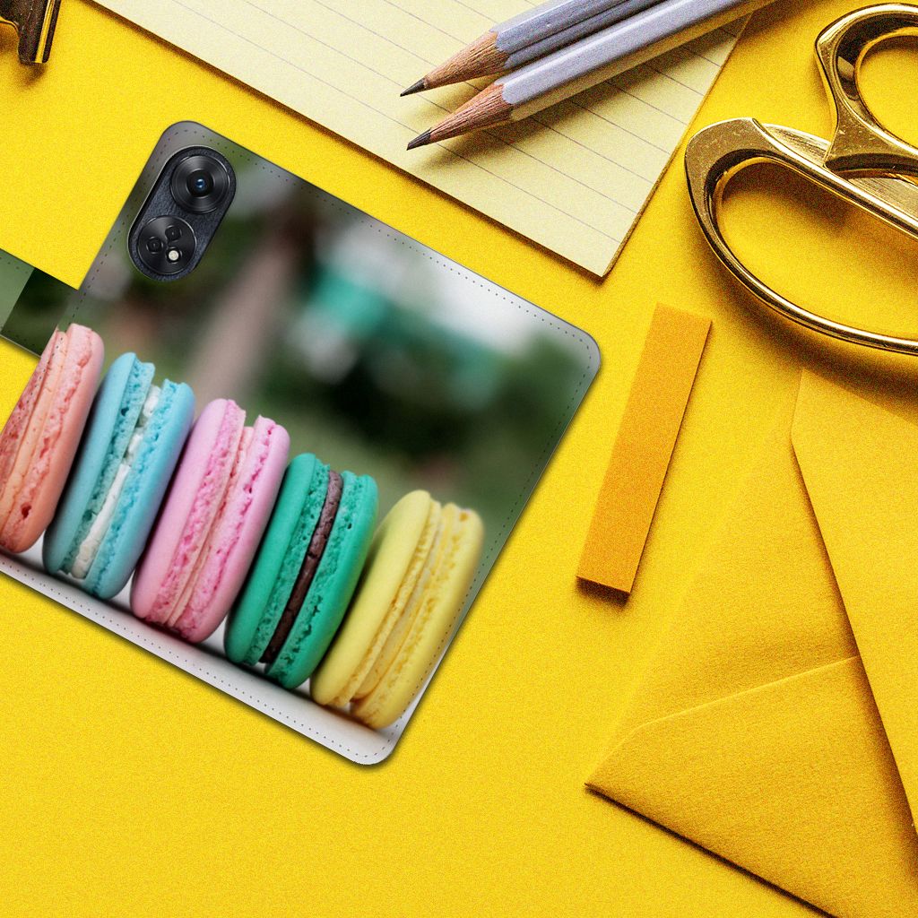 OPPO Reno8 T 4G Book Cover Macarons macarons design uitzicht
