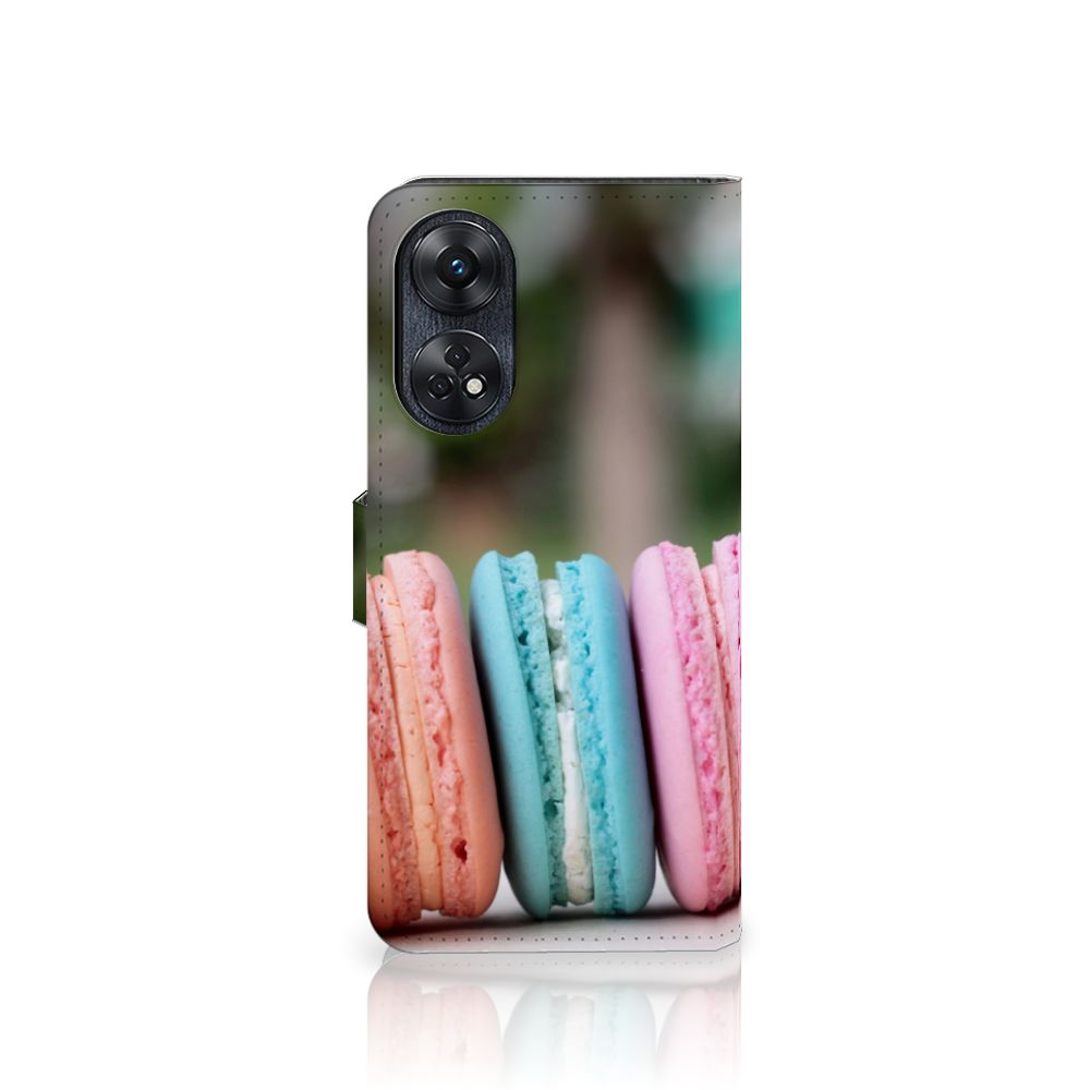 OPPO Reno8 T 4G Book Cover Macarons hoesje macarons design voorkant