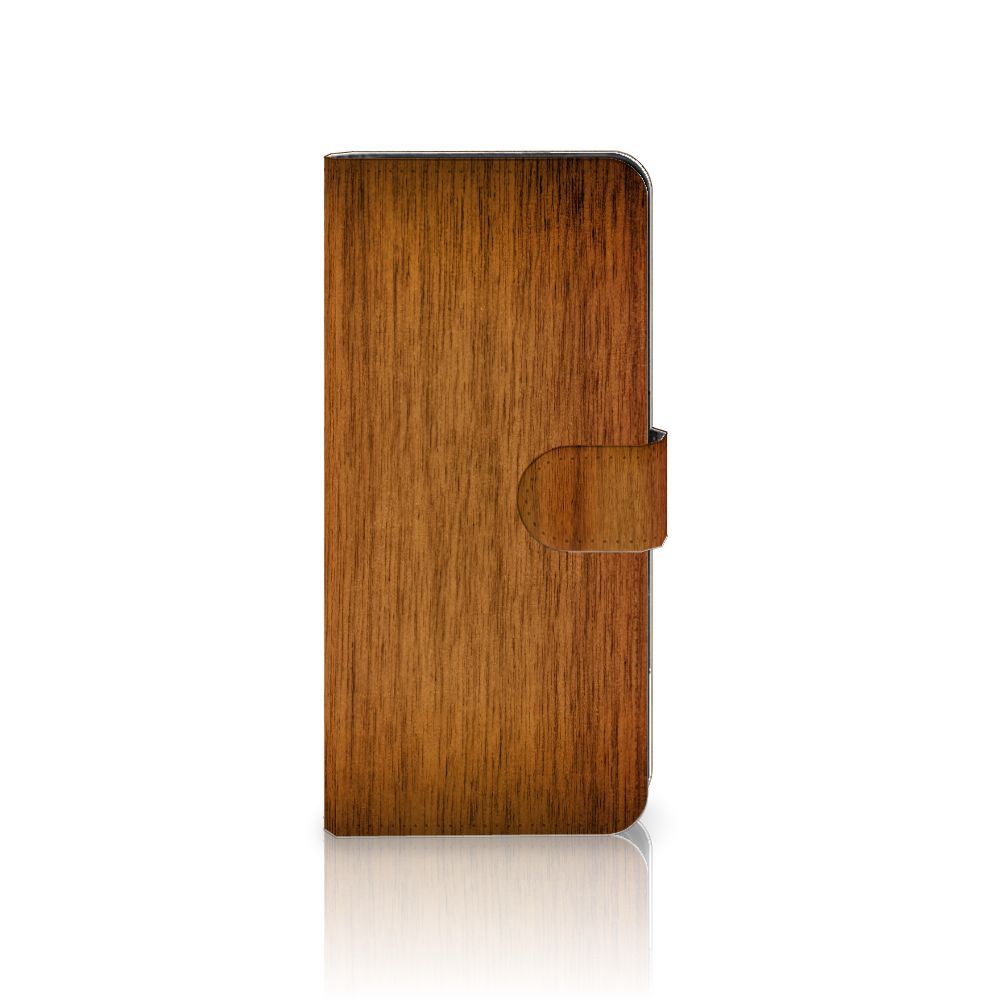 OPPO Reno8 T 4G Book Style Case Donker Hout boek stijl hoes donker hout aanzicht