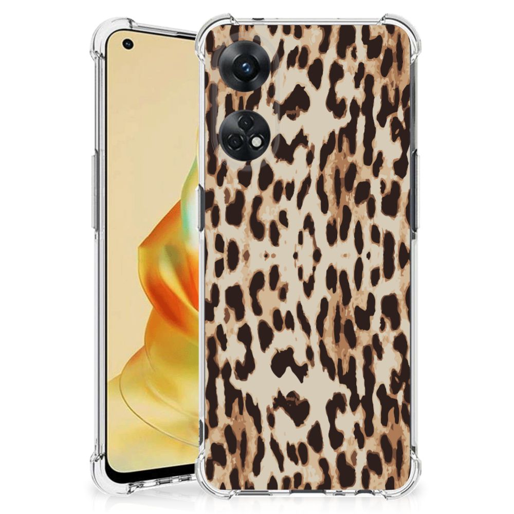 OPPO Reno8 T 4G Case Anti-shock Leopard achterkant zijkant