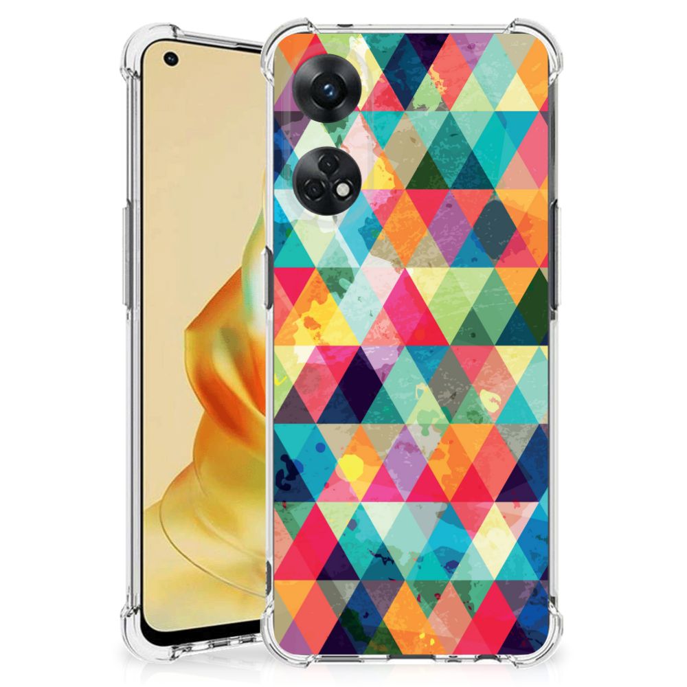 OPPO Reno8 T 4G Doorzichtige Silicone Hoesje Geruit B2C Telecom