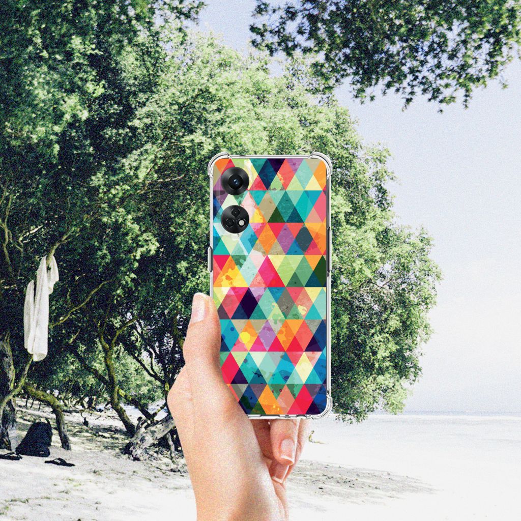 OPPO Reno8 T 4G Doorzichtige Silicone Hoesje Geruit B2C Telecom