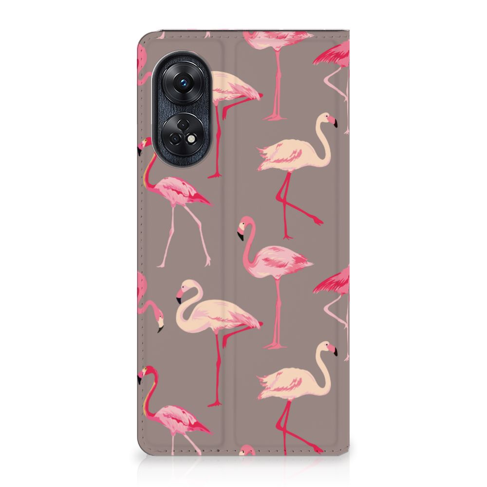 OPPO Reno8 T 4G Hoesje maken Flamingo design flamingo voorzijde