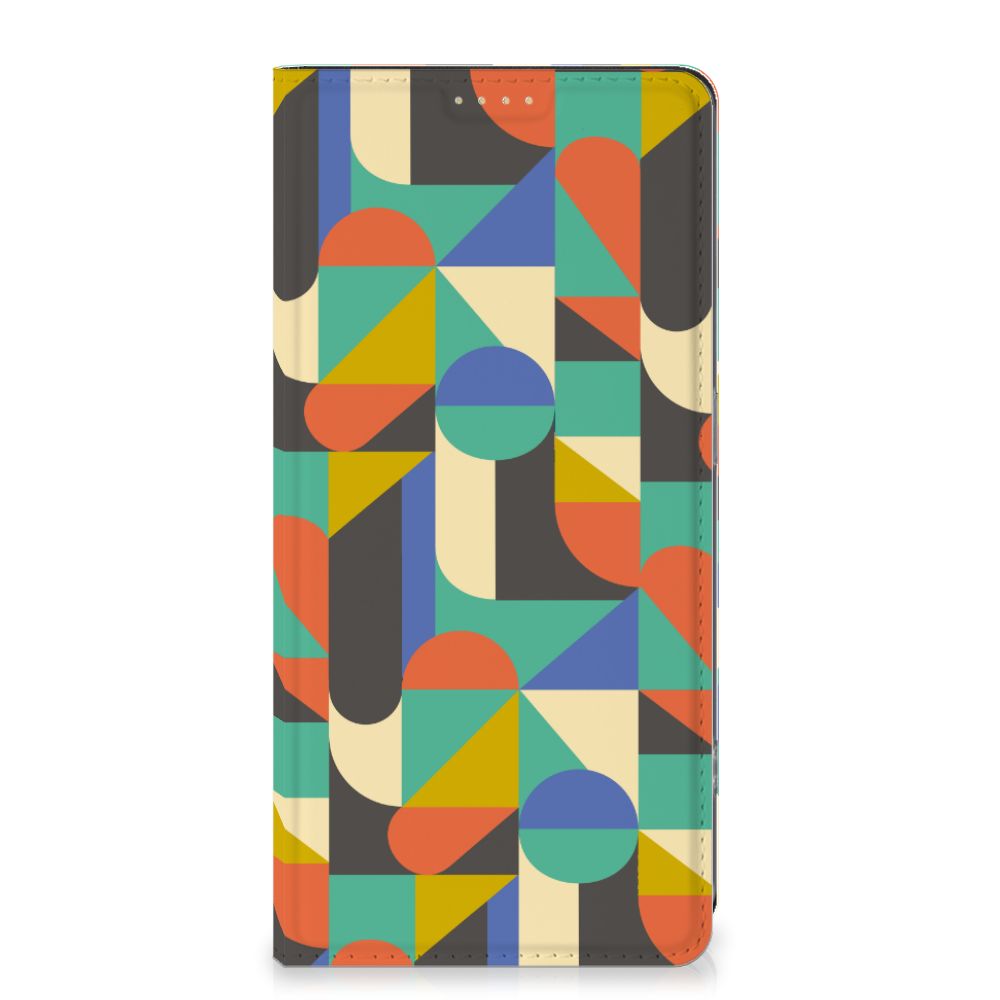OPPO Reno8 T 4G Hoesje met Magneet Funky Retro in kleurrijk funky retro design biedt bescherming en stijl 🎨.