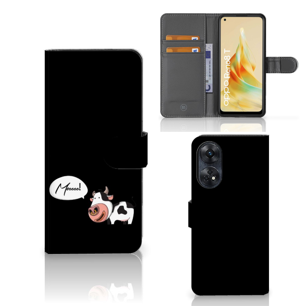 OPPO Reno8 T 4G Leuk Hoesje Cow telefoonhoesje design cow aanzicht