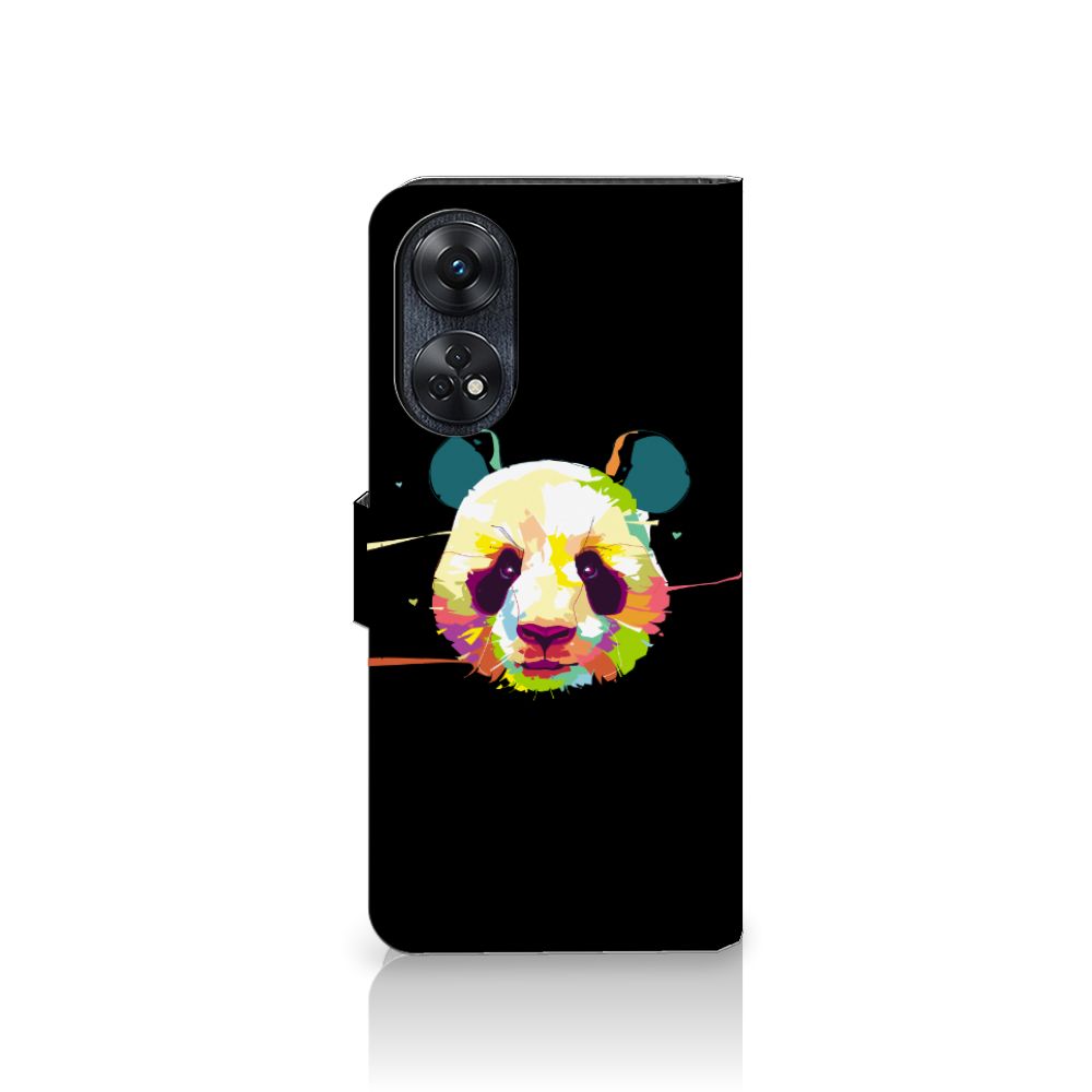 OPPO Reno8 T 4G Leuk Hoesje Panda Color hoesje panda kleur zwart