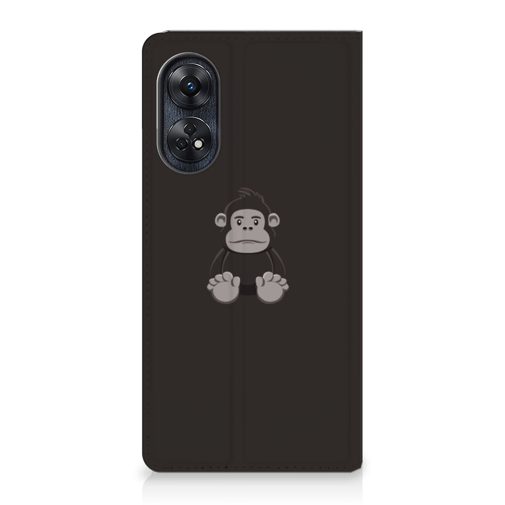 OPPO Reno8 T 4G Magnet Case Gorilla telefoonhoesje Gorilla design zwart
