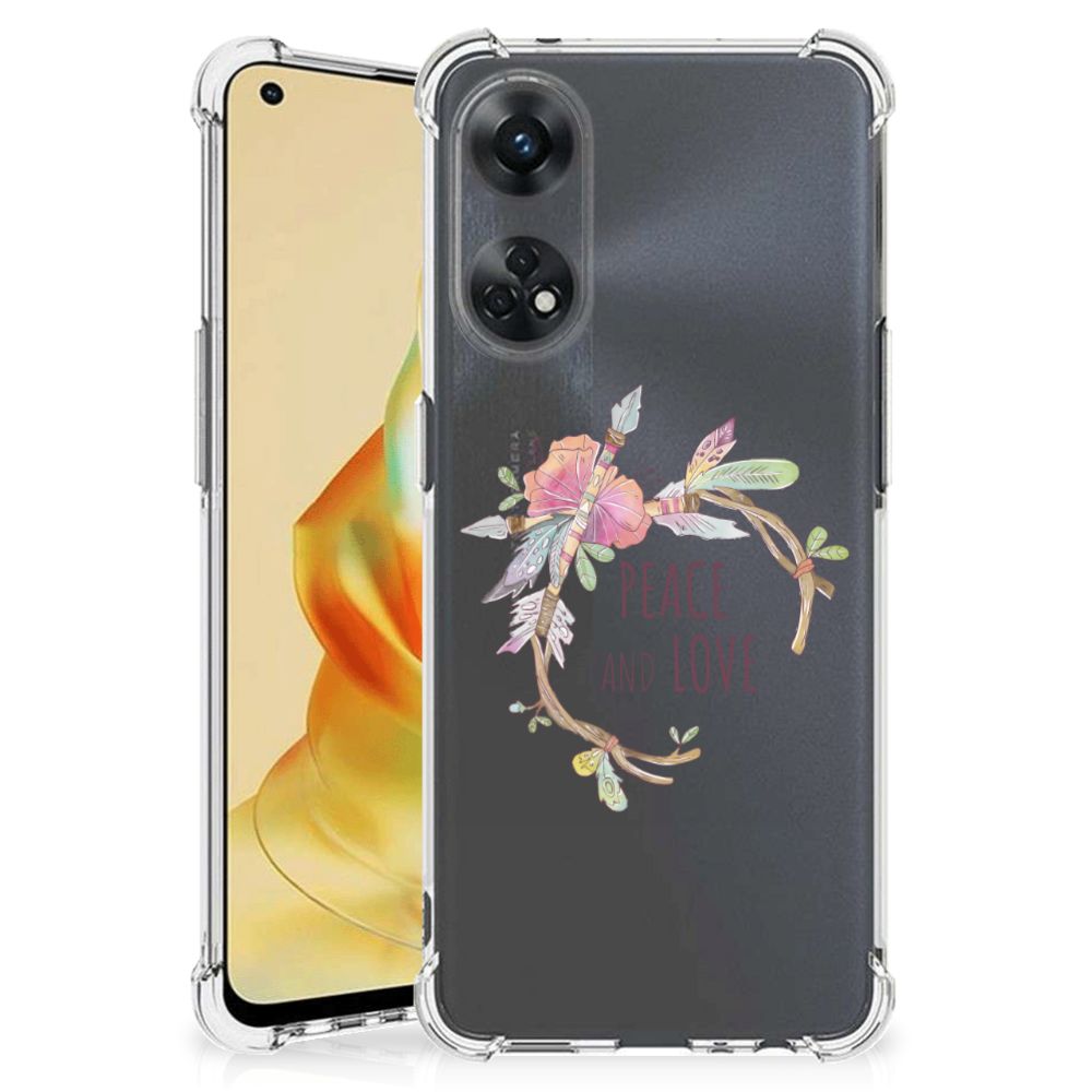 OPPO Reno8 T 4G Stevig Bumper Hoesje Boho Text achterkant