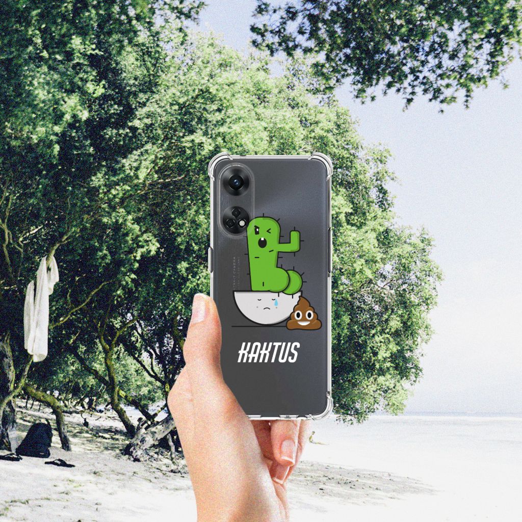 OPPO Reno8 T 4G Stevig Bumper Hoesje Cactus Poo achterzijde natuur