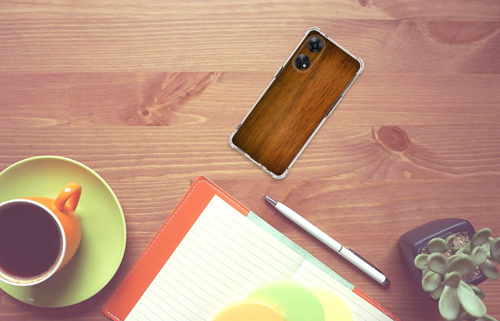 OPPO Reno8 T 4G Stevig Telefoonhoesje Donker Hout B2C Telecom