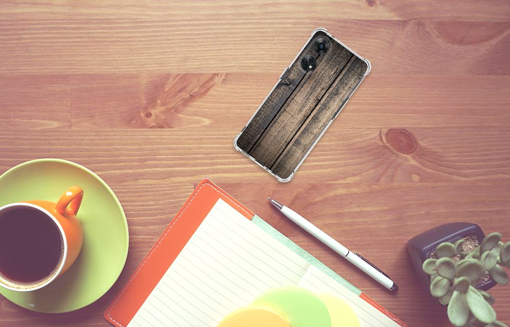 OPPO Reno8 T 4G Stevig Telefoonhoesje Steigerhout B2C Telecom
