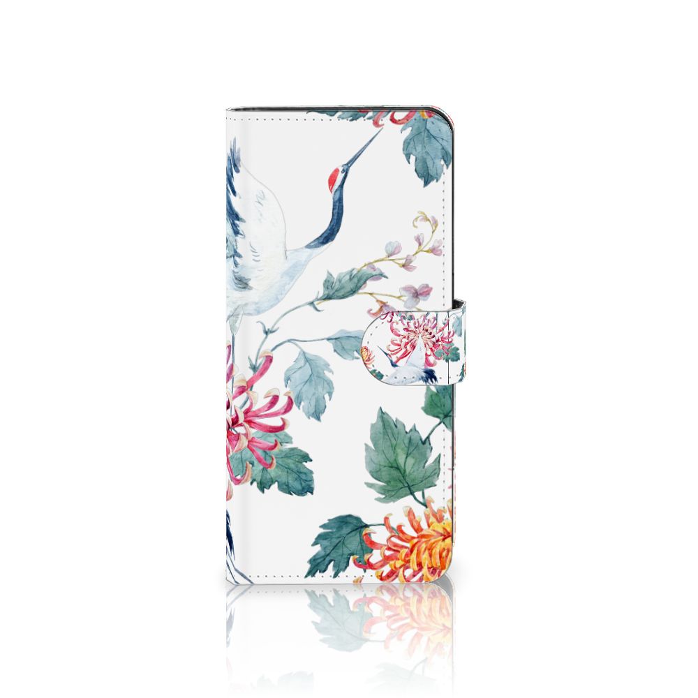 OPPO Reno8 T 4G Telefoonhoesje met Pasjes Bird Flowers telefoonhoesje designnaam voorkant