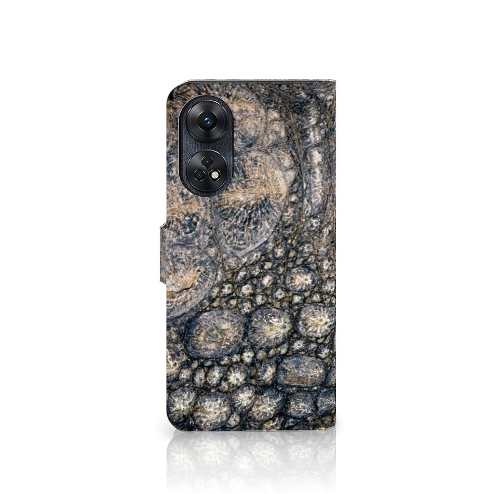 OPPO Reno8 T 4G Telefoonhoesje met Pasjes Krokodillenprint krokodillenprint aanzicht