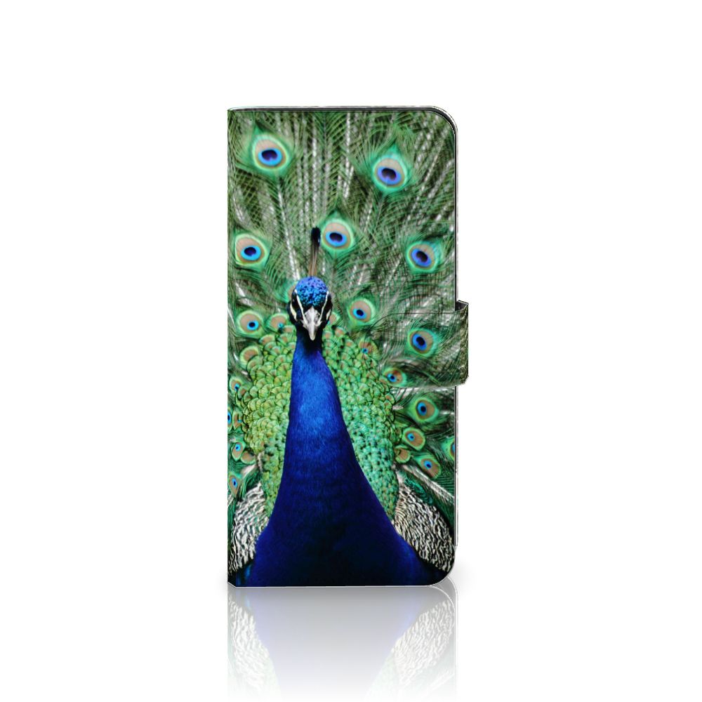 OPPO Reno8 T 4G Telefoonhoesje met Pasjes Pauw telefoonhoesje pauw design voorkant