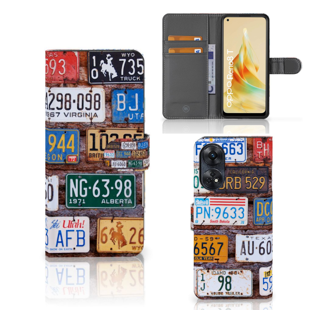 OPPO Reno8 T 4G Telefoonhoesje met foto Kentekenplaten telefoonhoesje collage aanzicht