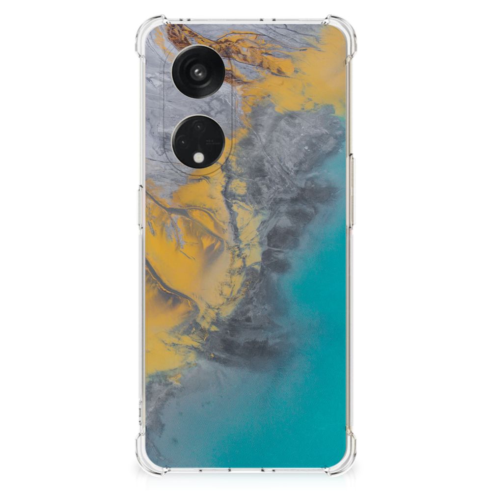 OPPO Reno8 T 5G Anti-Shock Hoesje Marble Blue Gold B2C Telecom
