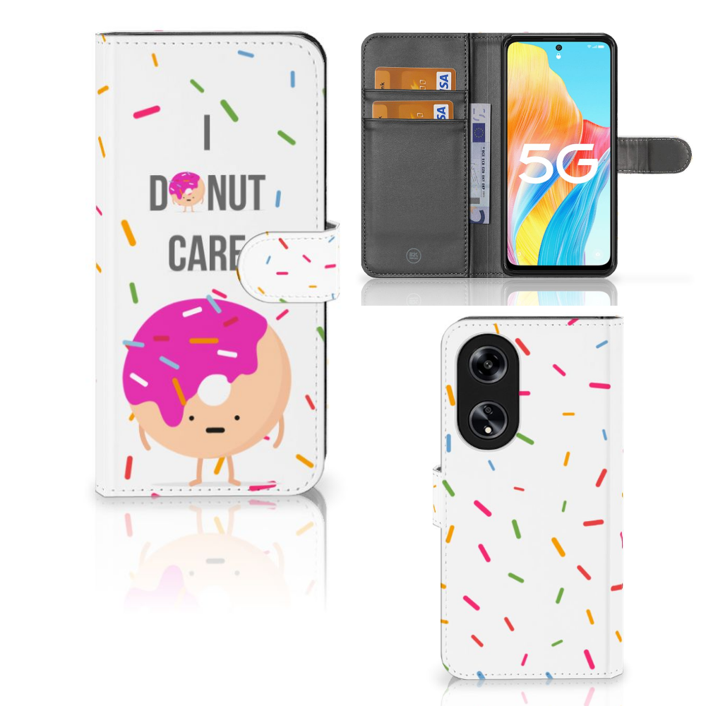 OPPO Reno8 T 5G Book Cover Donut Roze bookcover donut roze aanzicht