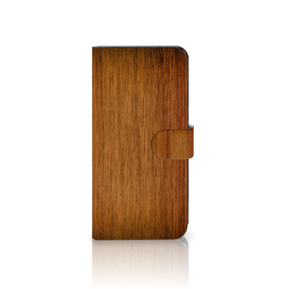OPPO Reno8 T 5G Book Style Case Donker Hout book stijl hoesje houtprint zijde