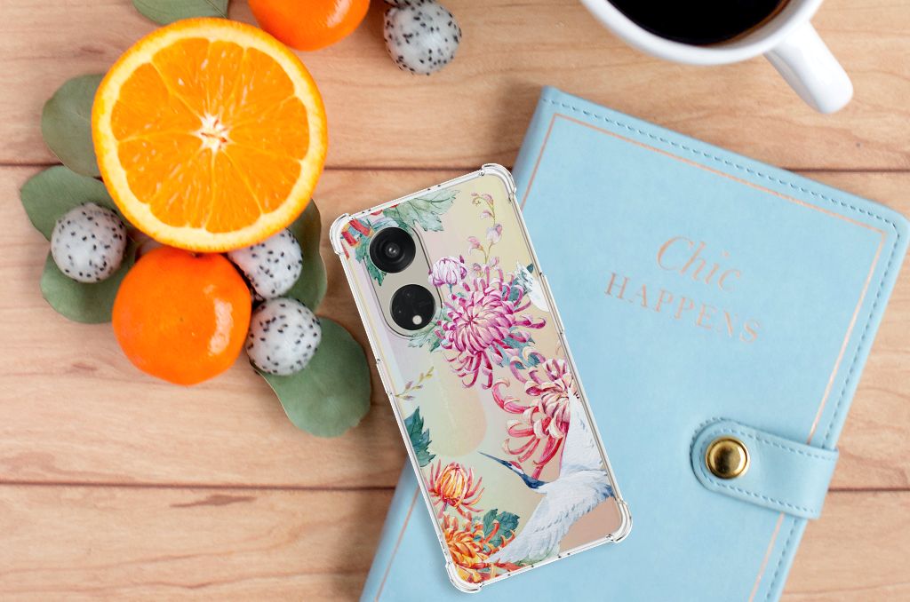 OPPO Reno8 T 5G Case Anti-shock Bird Flowers B2C Telecom