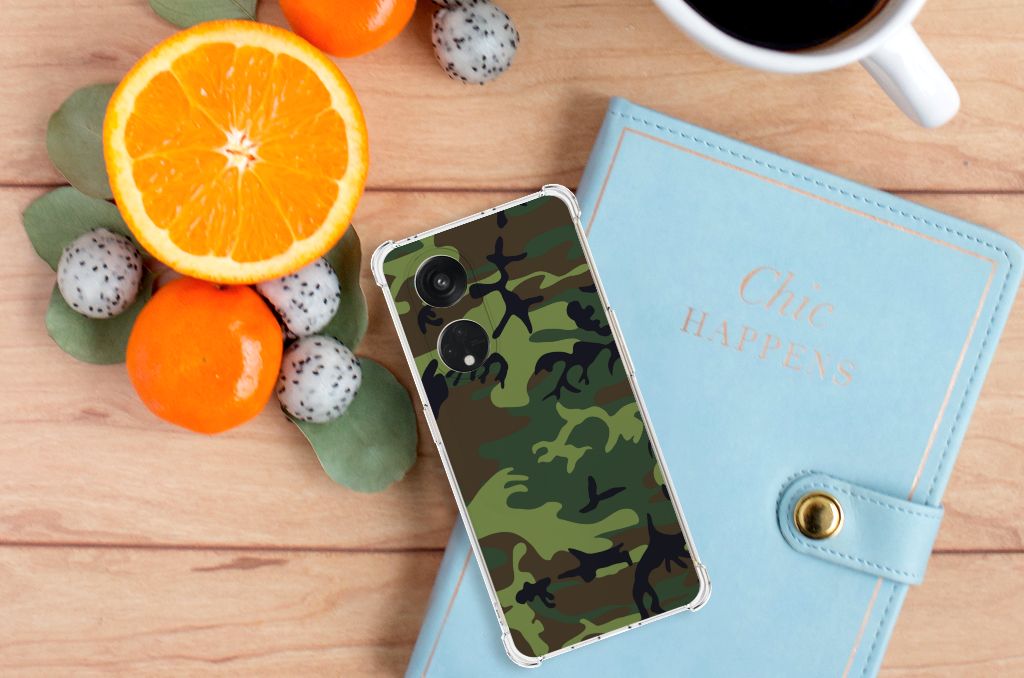 OPPO Reno8 T 5G Doorzichtige Silicone Hoesje Army Dark B2C Telecom