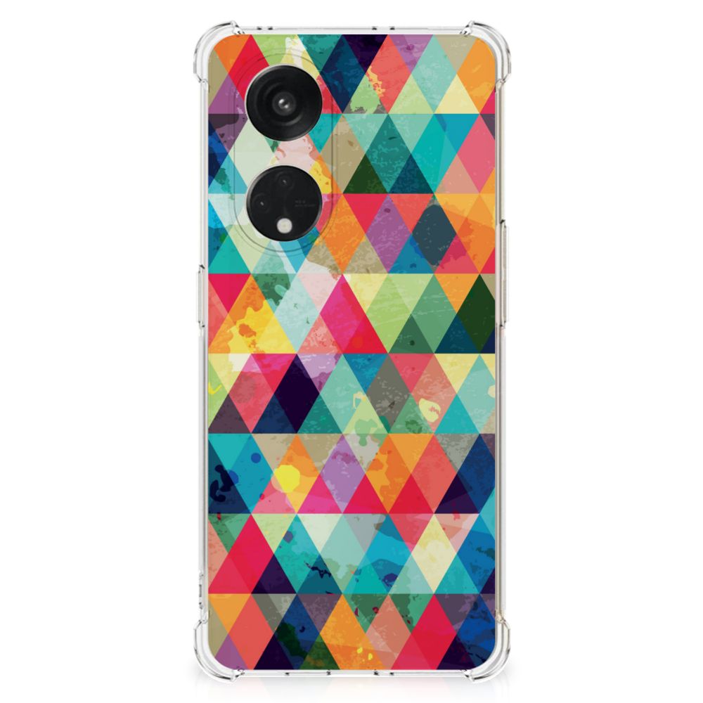 OPPO Reno8 T 5G Doorzichtige Silicone Hoesje Geruit B2C Telecom