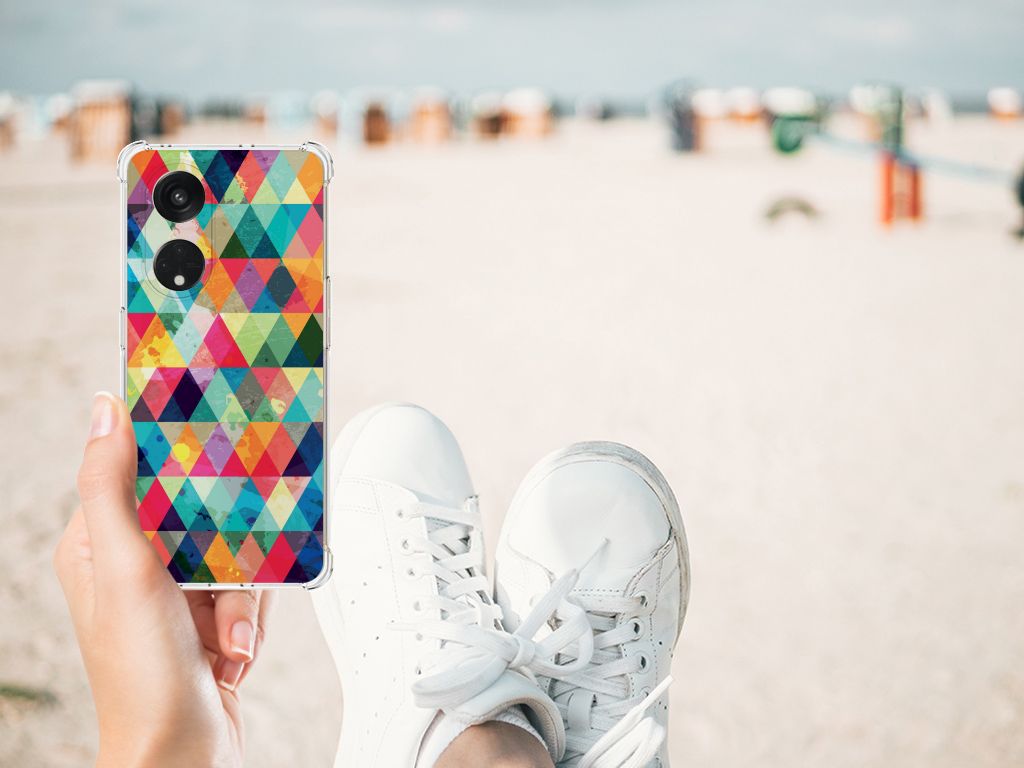 OPPO Reno8 T 5G Doorzichtige Silicone Hoesje Geruit B2C Telecom