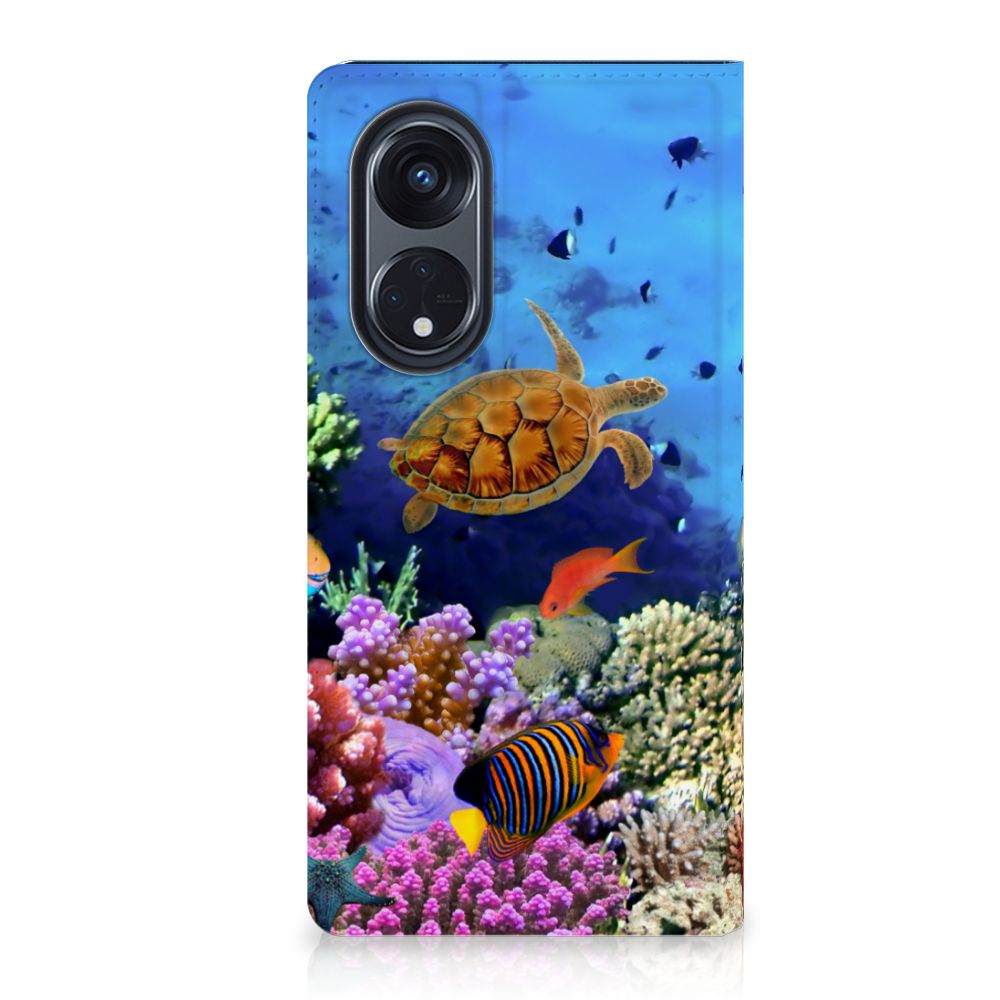 OPPO Reno8 T 5G Hoesje maken Vissen kleurrijk tropisch ontwerp aanzicht
