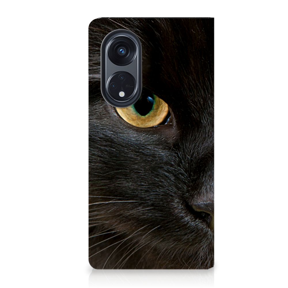 OPPO Reno8 T 5G Hoesje maken Zwarte Kat hoesje zwart kat detail