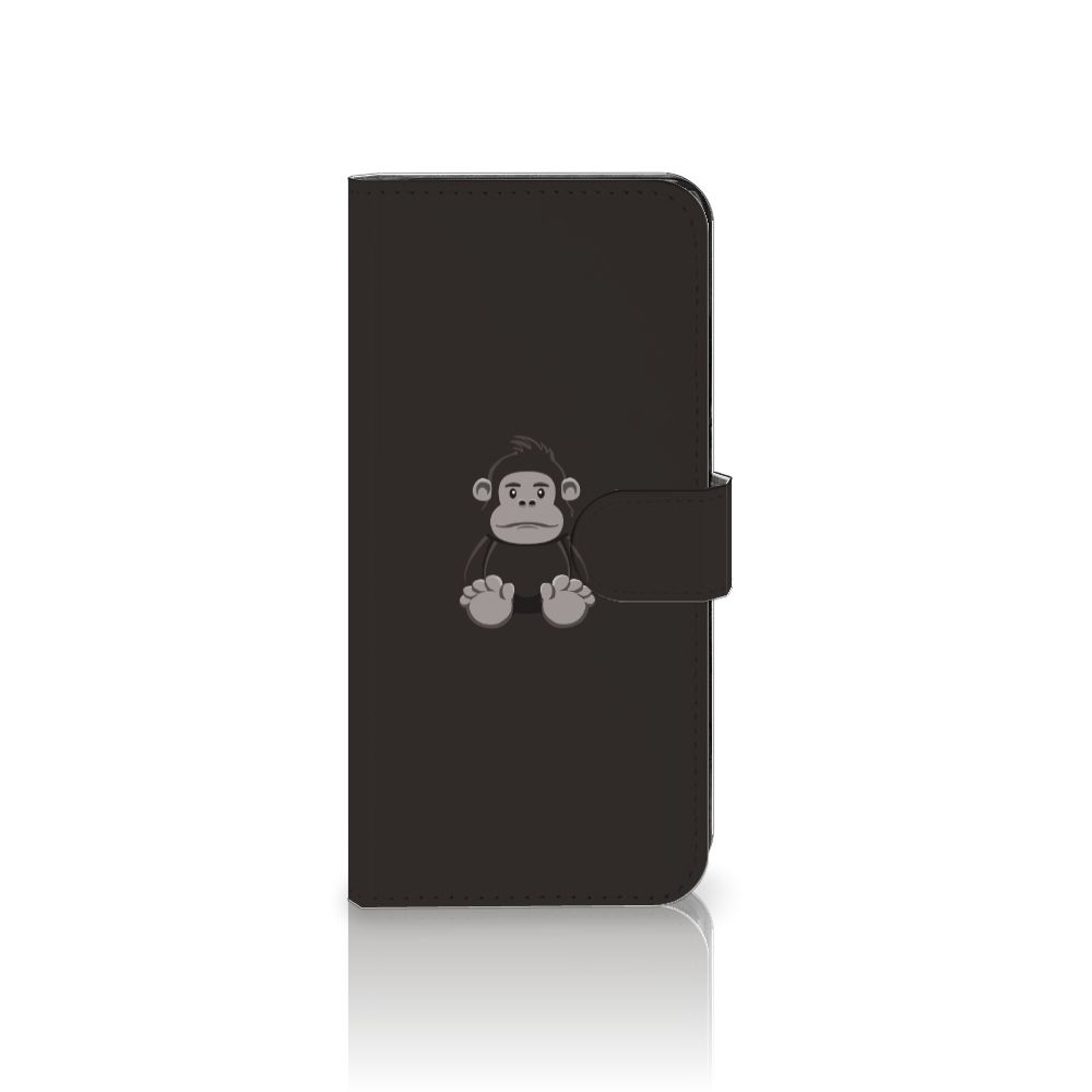 OPPO Reno8 T 5G Leuk Hoesje Gorilla flipcase gorilla knuffelversie zwart