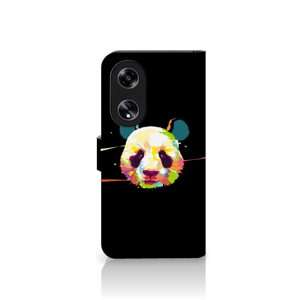 OPPO Reno8 T 5G Leuk Hoesje Panda Color panda kleuren ontwerp zijaanzicht