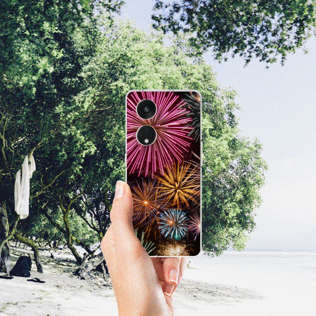 OPPO Reno8 T 5G Silicone Back Cover Vuurwerk siervuurwerk handzijde