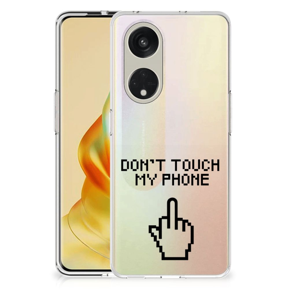 OPPO Reno8 T 5G Silicone-hoesje Finger Don't Touch My Phone