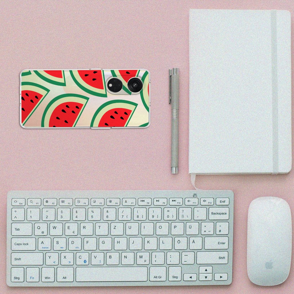 OPPO Reno8 T 5G Siliconen Case Watermelons design bovenaanzicht