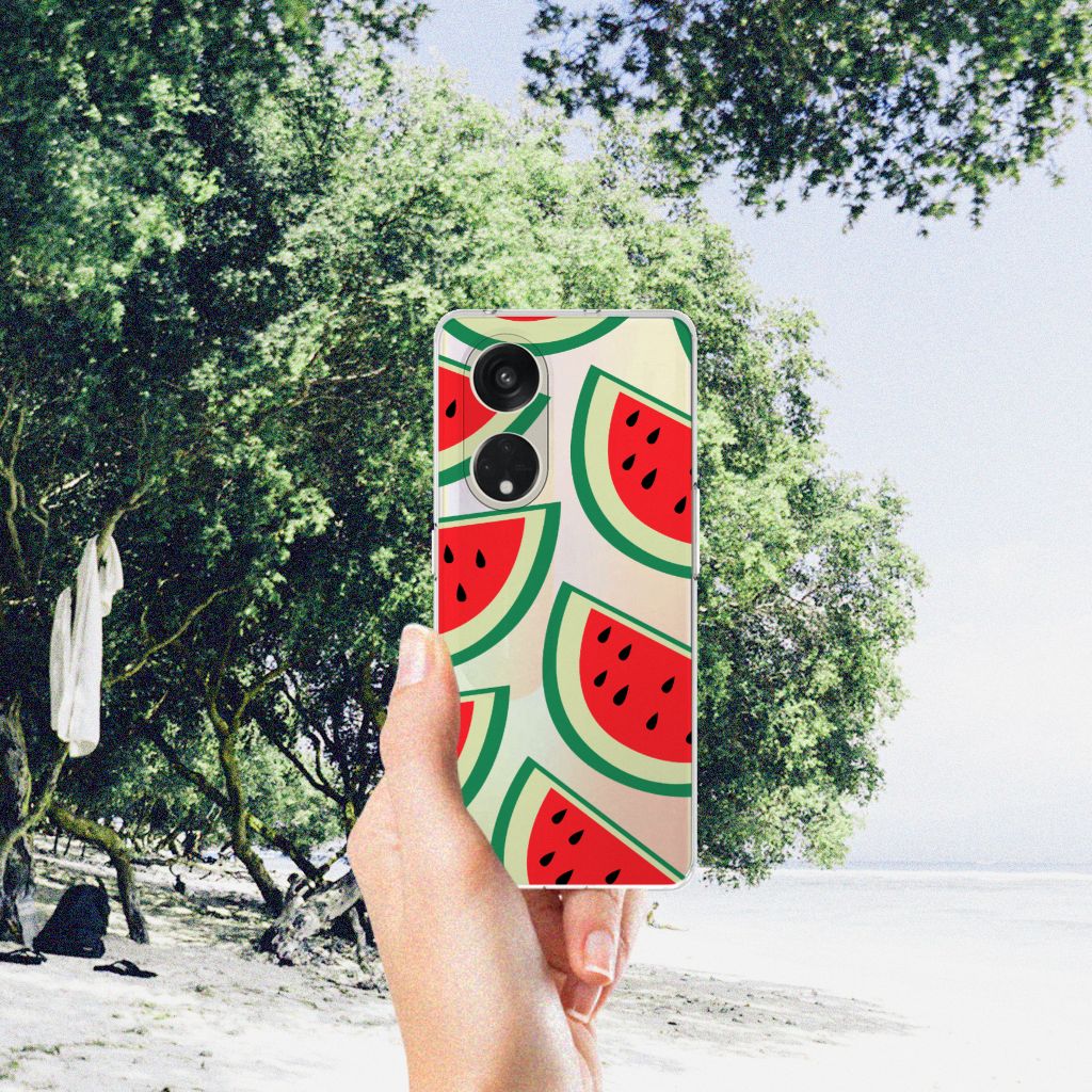 OPPO Reno8 T 5G Siliconen Case Watermelons design watermeloenen aanzicht