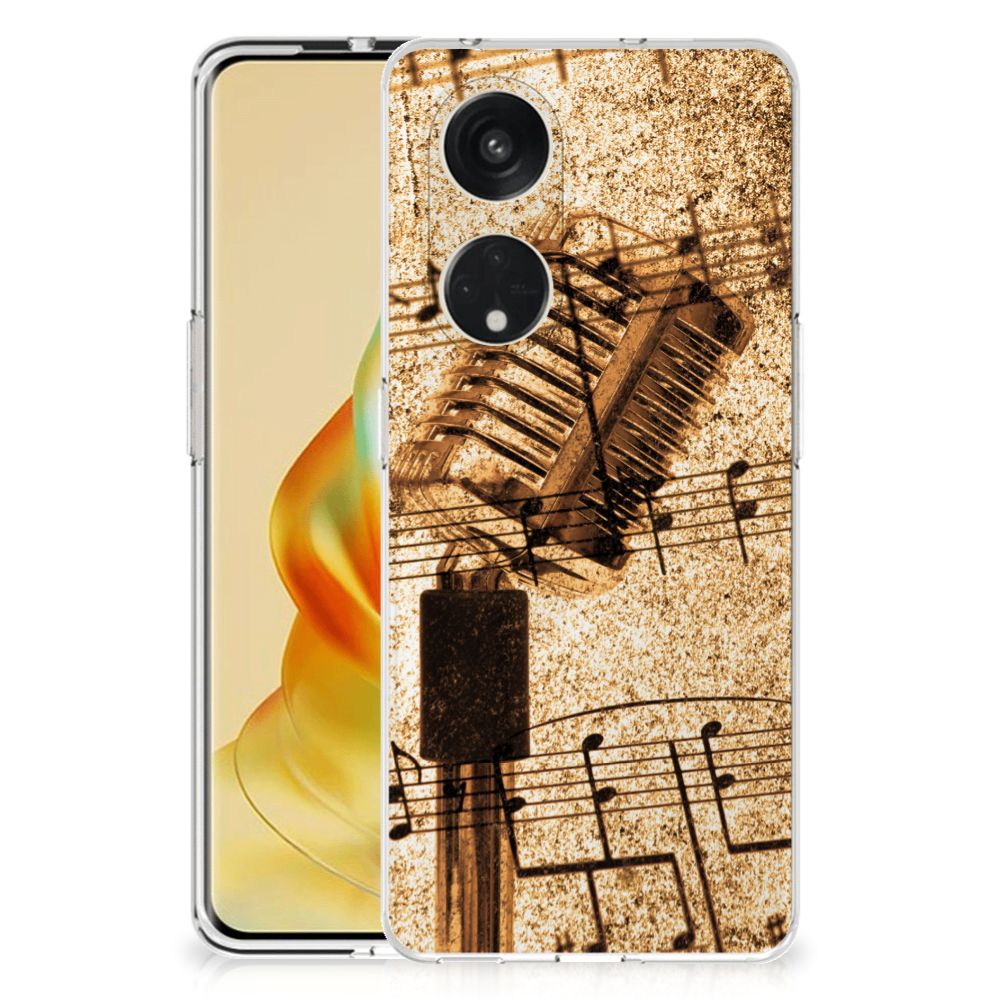 OPPO Reno8 T 5G Siliconen Hoesje met foto Bladmuziek design bladmuziek aanzicht