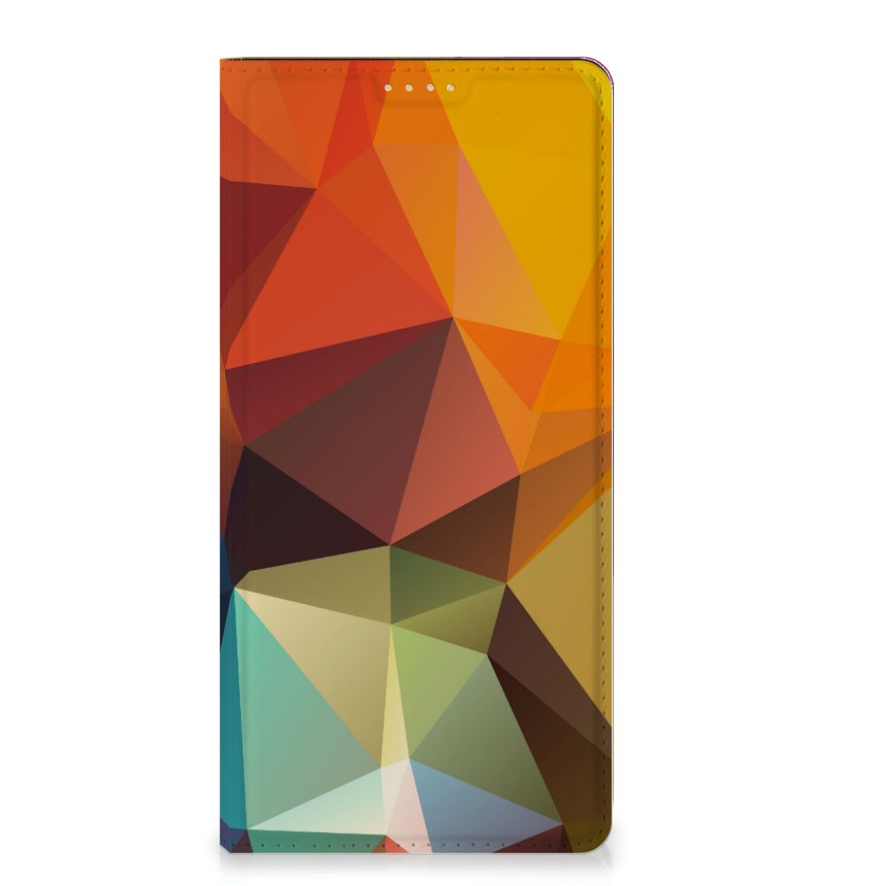 OPPO Reno8 T 5G Stand Case Polygon Color kleurrijke driehoeken abstract design aanzicht